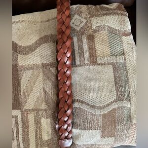 Madewell Braided Leather Shoulder Strap in English Saddle